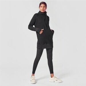 Athleta Cozy Karma 1/4 Mock Neck Sweatshirt Dress